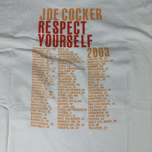 Fruit of the Loom Joe Cocker Signed T-Shirt Mens XL Respect Yourself 2003 Tour - Picture 8 of 8